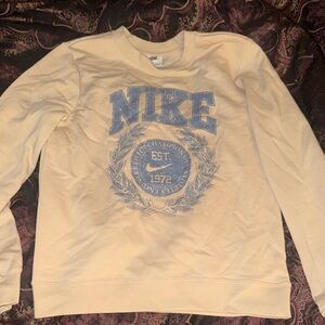 Nike Cream and Blue Crewneck Sweater